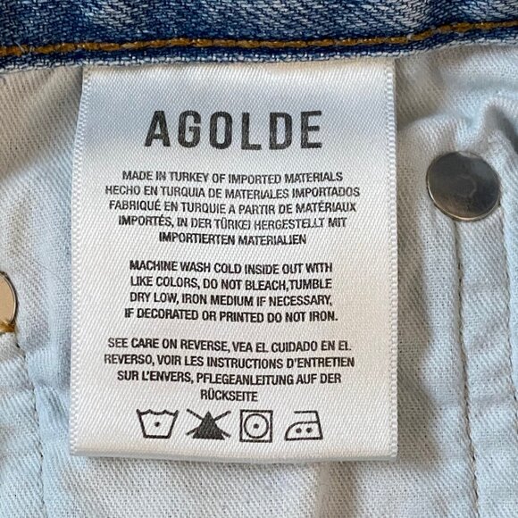 Agolde Riley High Rise Straight Crop Jeans - Blur Sz 26 - Picture 13 of 14
